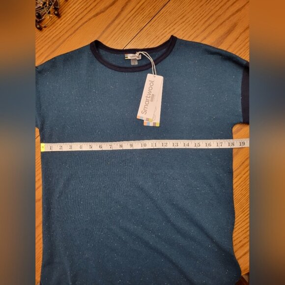 NWT Smartwool Shadow Pine Colorblock Crew Sweater Twilight Blue Donegal Small - Picture 9 of 12